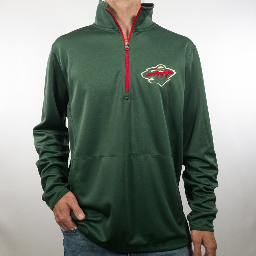 NHL Minnesota Wild Green Half-Zip Pullover M L XL